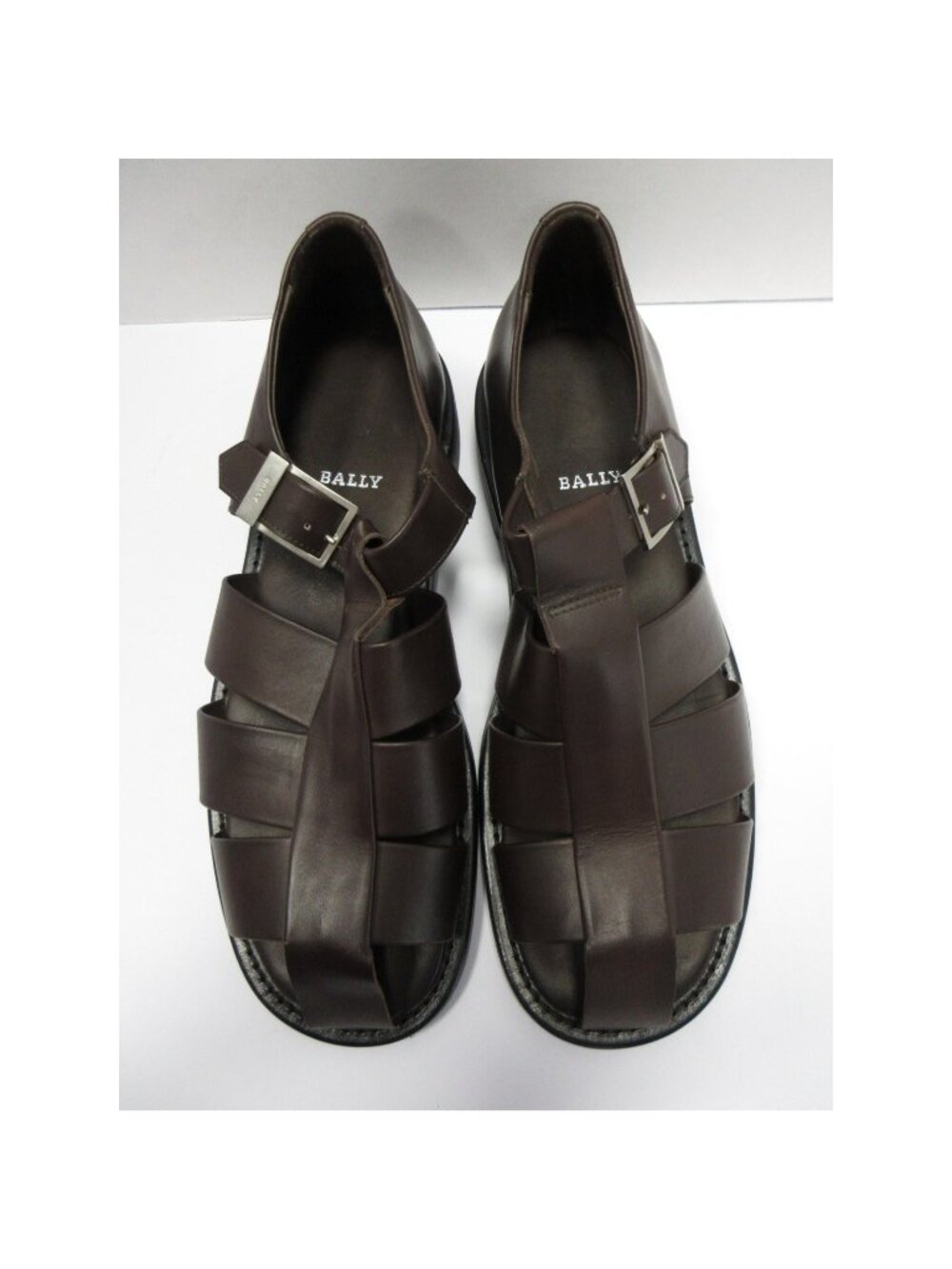 Bally Sandals 11 D Pretoro Leather Fisherman Leather Buckle Italy